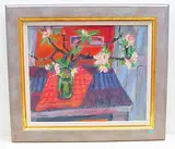 Stillleben mit Blütenzweigen, um 1979 by Max Franz Brütschlin, oil on canvas, sold Jun 2019
