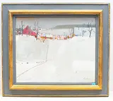 Winterlandschaft by Hans Ruedi Sieber, oil on board, sold Jun 2019