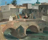 Brücke in Fés, 1934 by Otto Wyler, oil on canvas, sold Jun 2019