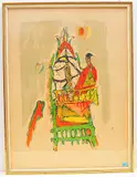 Bauer mit Schlitten by Alois Carigiet, color lithograph, sold Jun 2019