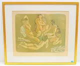 Der Künstler und seine Modelle by Hans Erni, 1954, color lithograph, sold Jun 2019