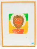 Anlitz Christi by Ferdinand Gehr, 1960, color woodcut, sold Jun 2019