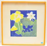 Blumen des Frühlings by Ferdinand Gehr, 1975, color woodcut, sold Jun 2019