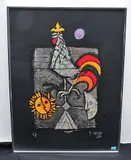 Hahn by Rudolf Mirer, 1986, color lithograph, sold Jun 2019