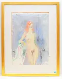 Weiblicher Akt by Henri Schmid, watercolor, offered Jun 2019