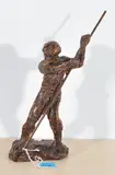 Junger Mann mit Stab by Eduard Spörri, bronze, offered Jun 2019