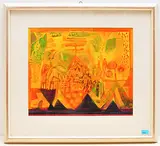 Stadtansicht by Hans Rudolf Strupler, mixed media, offered Jun 2019