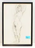 Stehender, weiblicher Akt by Charles Wyrsch, 1983, pencil, offered Jun 2019