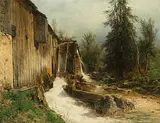 Mühle am Bach by Eduard Peithner Ritter von Lichtenfels, oil on panel, sold Mar 2019