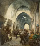 Basar von Aleppo by Albert Janesch, oil on panel, sold Mar 2019