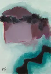 Komposition in Blau by Otto Ritschl, 1975, oil, sold Mar 2019