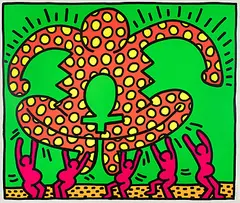 Fertility #5 by Keith Haring, 1983, color screenprint, sold Mar 2019