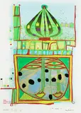 Homo Humus come va how do you do by Friedensreich Hundertwasser, 1984, color screenprint, sold Mar 2019