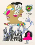 Daddy, Papa by Niki de Saint Phalle, 1972, color screenprint, sold Mar 2019
