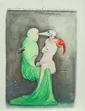 Ohne Titel by Franciszek Starowieyski, 1973, watercolor, sold Mar 2019