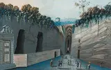 Grotta di Pozzuoli by Ferdinando Roberto, gouache, sold Mar 2019