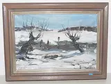Neige en Bourgogne by Georges Laporte, oil on canvas, sold Mar 2019