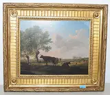 Kühe auf der Weide by Paul Balthasar Ommeganck, oil on panel, sold Mar 2019