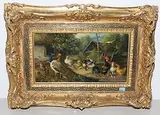 Geflügelhof by Julius Scheuerer, oil, offered Mar 2019