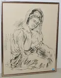 Trauernde Frau by Oskar Kokoschka, 1961, lithograph, sold Mar 2019