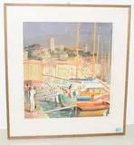 Yachthafen in Frankreich by M.A. Schmid, 1972, watercolor, sold Mar 2019