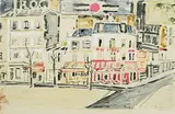 Ein Platz in Paris by Orfeo Tanburi, 1956, watercolor, offered Mar 2019