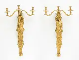 Louis XVI-Stil by 1 Paar grosse Wandappliken, bronze, offered Mar 2019