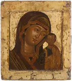 Russisch, 18.Jh by Gottesmutter von Kasan, tempera, sold Mar 2019