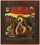Russisch, um 1800 by Die feurige Himmelfahrt des Propheten Elias, tempera, offered Mar 2019