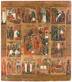 Russisch, 19.Jh by Grosse Festtagsikone, tempera, offered Mar 2019