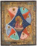 Russisch, Ende 19.Jh by Gottesmutter unverbrennbarer Dornbusch, tempera, offered Mar 2019