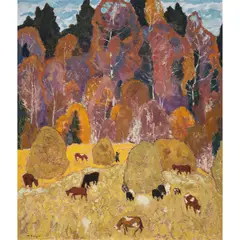 Untitled by Moissey Kogan, oil on canvas, sold May 2023