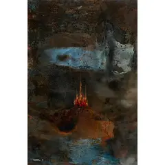 Untitled by Leonardo Nierman, 1962, oil on masonite, sold May 2023