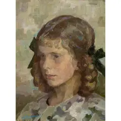 Portrait of a Young Lady by Joseph Raphael, oil on canvas (laid down on board), sold May 2023