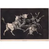 Lluvia de Toros" from "Los Proverbios by Francisco Goya, 1877, etching with aquatint and drypoint, sold Jun 2023