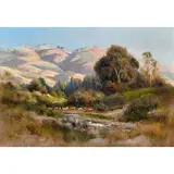 Ross Valley Near Mt. Hamilton by Manuel Valencia, 1993, oil on canvas, sold Jun 2023