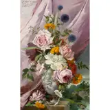 Still Life with Flowers by Arthur Chaplin, 1896, oil on canvas, sold Jun 2023