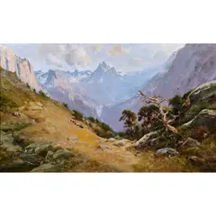 Into the Yosemite Valley," circa 1895-1906 by William Keith, oil on canvas (laid down on panel), sold Jun 2023