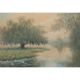 Louisiana Bayou Landscape by Alexander John Drysdale, 1922, oil wash on paperboard, sold Jun 2023