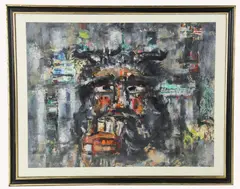 abstract by Adomas Galdikas, watercolor gouache, sold Mar 2026