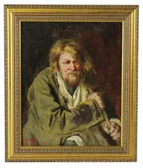 portrait of wandering man by Thomas Cornell, oil on canvas, sold Mar 2026