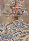 Untitled by Helmi Juvonen, Tempera on Paper 15''x11'' Image. Depicts Hal George, sold Jul 2024