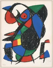 Plate from Miró Lithographe II by Joan Miró, lithograph, sold Mar 2025