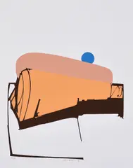Abstract Landscape by Ernst de Jong, silkscreen, sold Mar 2025