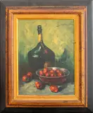 Still Life with A Wine Bottle by Roel Wildeboer, Oil on Canvas, sold Nov 2024