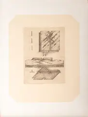 Abstract Composition by Raimund Abraham, Etching, sold Nov 2024
