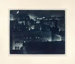 Bronx Nocturne by William J. Behnken, 1997, Aquatint on Paper, sold Nov 2024