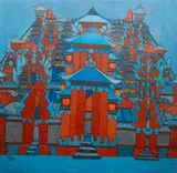 Temple Scene by I Ketut Tagen, Acrylic on Canvas, sold Dec 2024