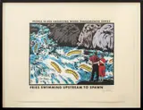 Fries Swimming Upstream to Spawn by Ken Brown, Lithograph in Colors on Paper, sold Dec 2024