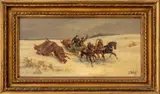 Winter Landscape Scene by Jwan Petowitsch Orloff, Oil on Board, sold Dec 2024